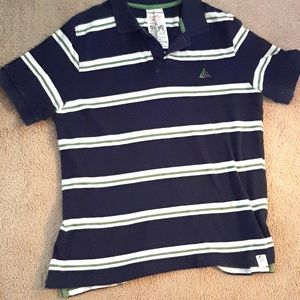 Men's navy striped polo